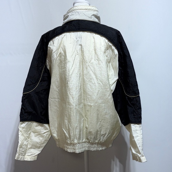 Active Frontier Vintage Stylish Black & White Women's Windbreaker Jacket Size L - Picture 4 of 8